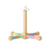 Natural Wood Tabletop Bird Play Stand Interactive Parrot Playground Gym with Climbing Ladder Swing Toys for Parakeets