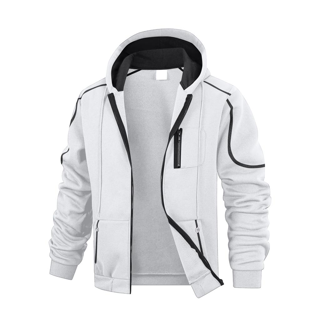 Men's Solid Color Zipper Sweatshirt Men's Sports Large Size Casual Sweatshirt Jacket