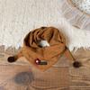 Soft Skin-Friendly Neck Warmer Double Pom Pom Neckscarf Adorable Kid Triangle Scarf  Daily
