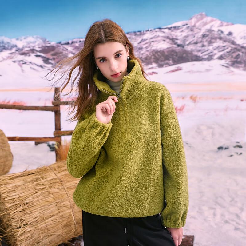 Sancai Women's Faux Lamb Wool Plush Loose Coat