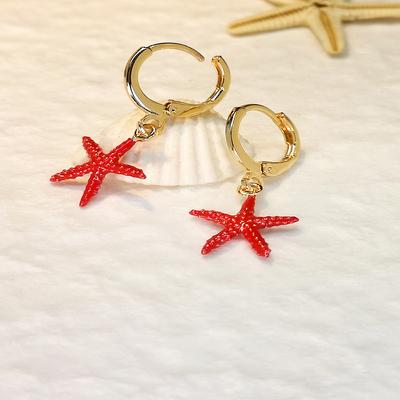 Jemné náušnice s príveskom hviezdice Zliatinové visacie náušnice Perfektný ženský doplnok pre ženy a vhodné na každodenné alebo párty príležitosti