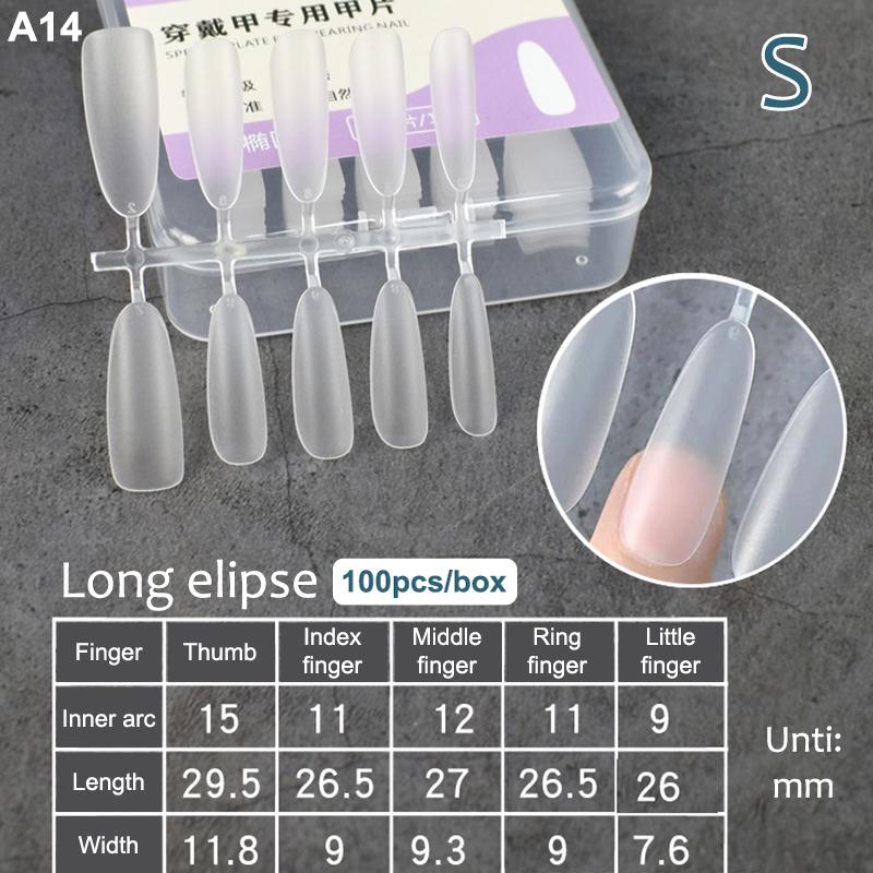 100Pcs/Box Fake Nail Tips Full Cover Coffin Press On Nail Extension Clear Soft Gel Tips False Nail Design Manicure Tools