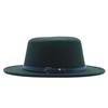 Autumn and winter new British men's top hat, flat-top woolen hat, European and American jazz hat, big-brimmed women's hat