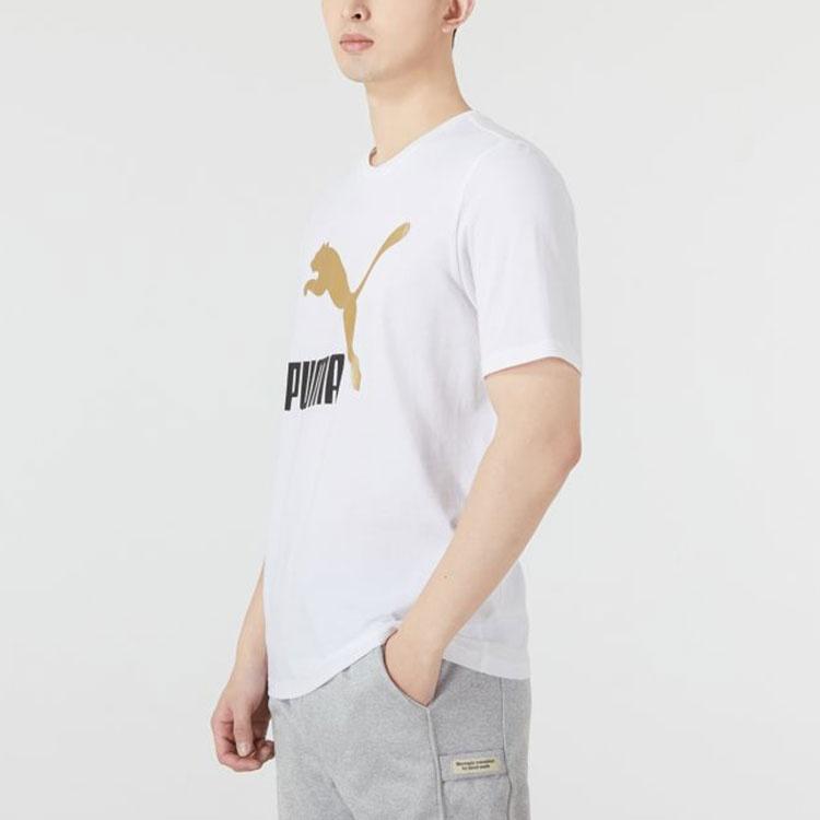 PUMA Classics Logo Metallic Tee 'White' Men's 536345-02