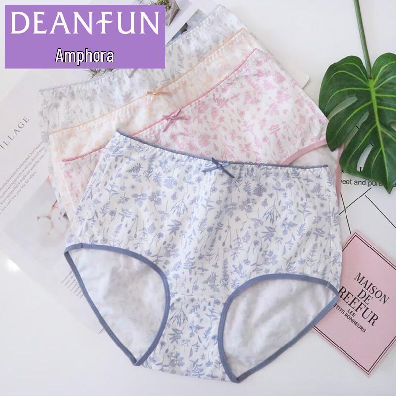 Deanfun Damen 100% Baumwolle Mid-Waist Boxershorts 4er-Pack