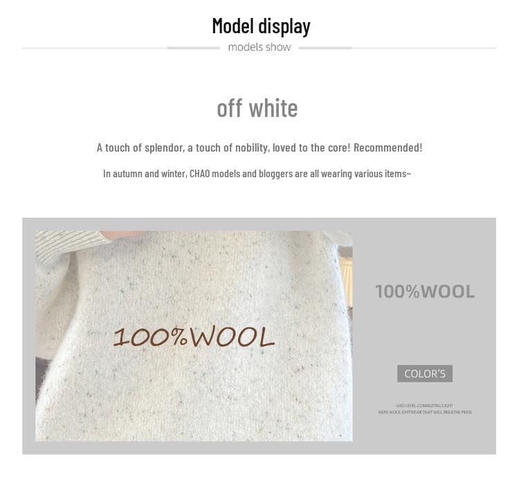 100% Pure Wool Seamless Round Neck Long Sleeve Slimming Sweater for Women - Autumn Winter Base Layer