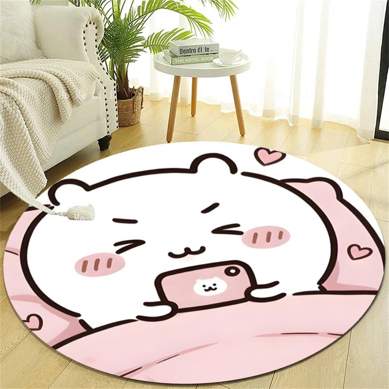 Personalized Chiikawa Round Chair Office Rug - Perfect for Mat, Office Chair & More - Ideal Gift for Birthdays and Holidays