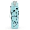 1PC Simple Cat Line Art 750ml Color Plastic Sports Water Bottle Leakproof Flip Straw Lid Suitable for Sports Office Home Use