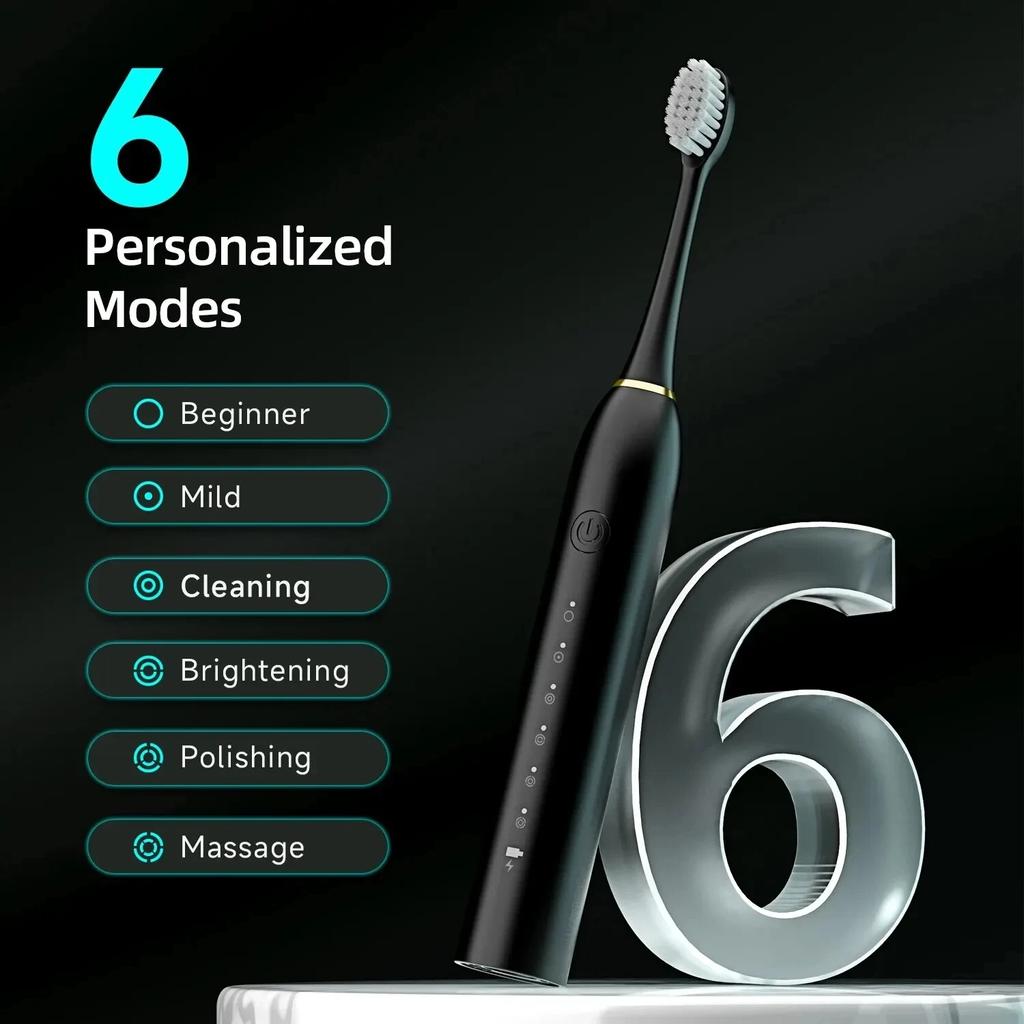 6 Clean Modes Sonic Electric Toothbrush USB Rechargeable Tooth Brush For Adult X-3 Washable Teeth Whitening and Cleaning Brush