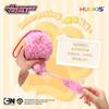 12cm Powerpuff Girls Leopard Cat Plush Pendant Cute Sequin Bow Tail Backpack Keychain Charm Doll Decoration