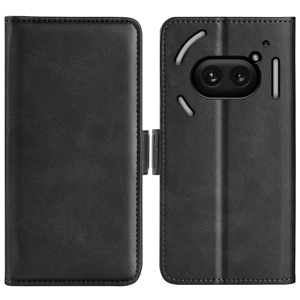 For Nothing Phone (2a) Plus/Phone (2a) Case Leather Adjustable Stand Smart Phone Cover with Dual Magnetic Clasp