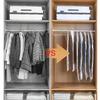 5 Hooks Extra Large Hanging Vacuum Compression Storage Bag Thickened Organizer Elongated Design No Power Required Clothing Protection And Space Saver