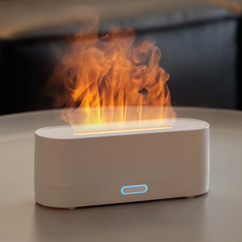 Simulated flame aromatherapy machine humidifier small ultrasonic type 160ml humidifier table aroma diffuser USB power supply
