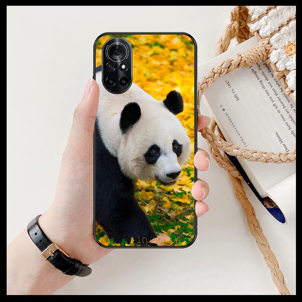 Super Cute Panda Clear pouzdro na telefon pro Huawei Honor 20 10 9 8A 7 5T X Pro Lite 5G Black Etui Coque Hoesjes Comic Fash design