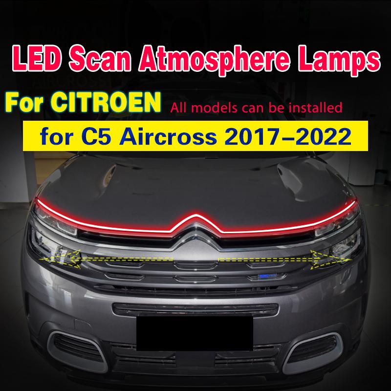 1 sztuka Samochodowe LED DRL 12v Światła do jazdy dziennej Wodoodporny Elastyczny Pasek Skanujący Pasek Świetlny Startowy Dla Citroen C5 Aircross 2017-2022