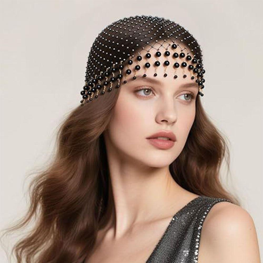 Hohles Perlenquasten-Haarhut Perlenquasten Luxus-Kopfbedeckungen Brautaccessoires