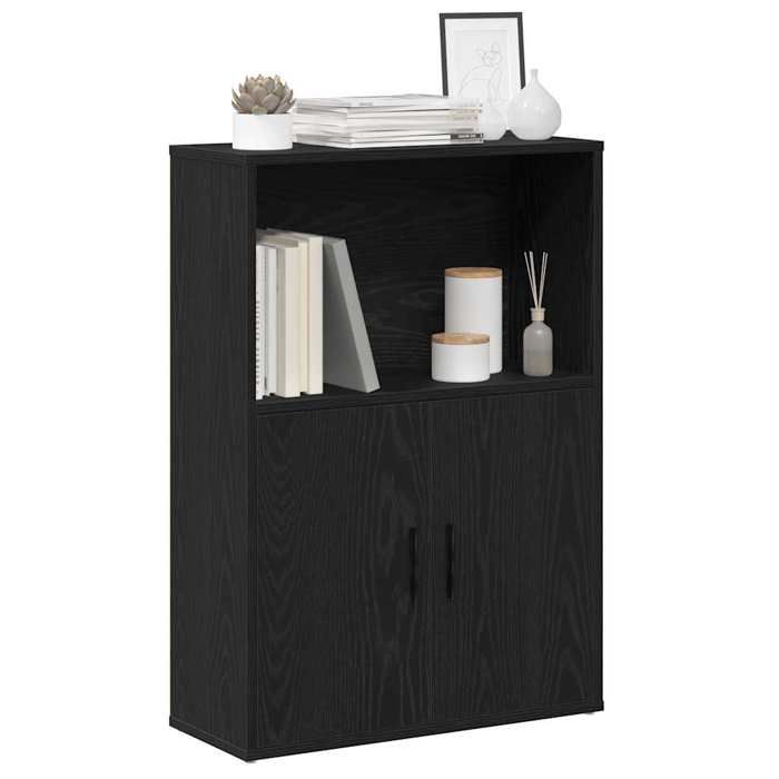 VidaXL Bookcase Black Oak 60x24x85 Cm Engineered Wood, Bookshelf, Storage Rack, Book Holder, 860410