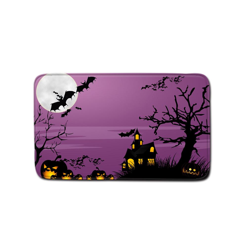Halloween Shower Curtain Floor Mat Combination Four-Piece Set Bathroom Toilet Carpet Door Mat
