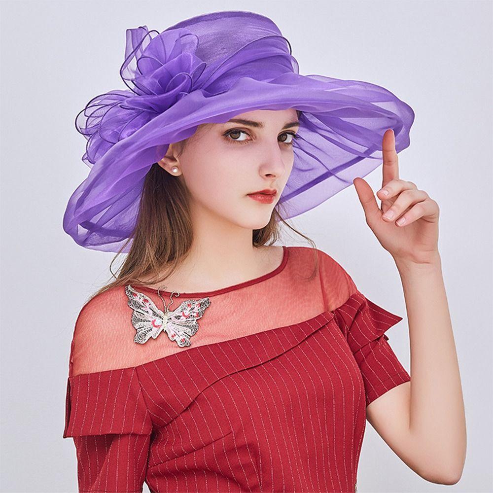

Складная сетчатая панама Organza Flower Church Kentucky-Derby Fascinators для женщин и унисекс