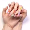 Tropical flower 3D wearing nail piece three-dimensional point drill butterfly French nail piece cross-border hot-selling color fake nail manicure