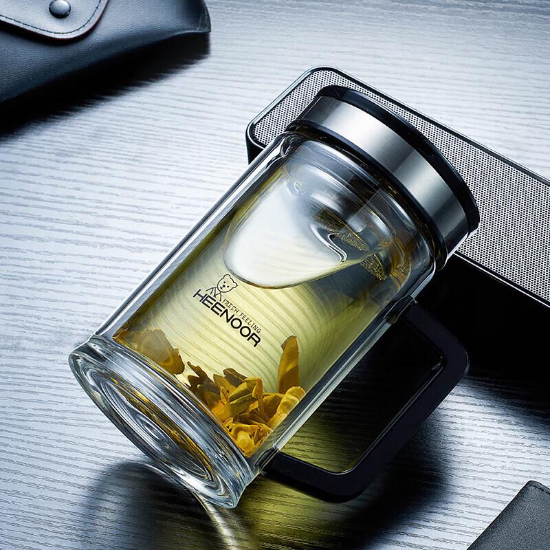 Xinuo Double-Layer Borosilicate Glass Mug with Handle