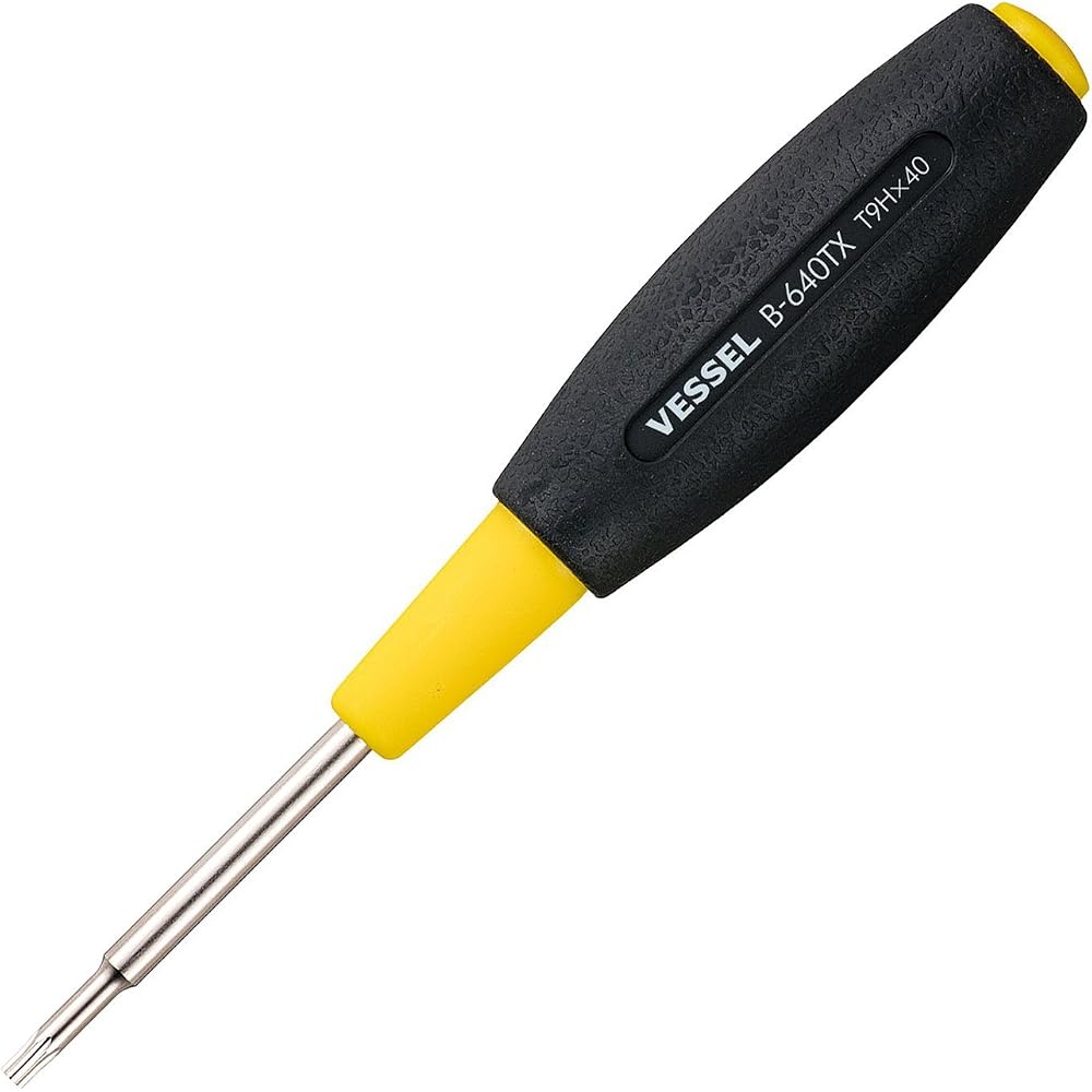 VESSEL Cushion Grip Torx Screwdriver, Tamper-Proof, TORX T9H×40 B-640TX