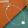 925 Sterling Silver 26-Letter Romantic Round Bracelet - Exquisite Gift Jewelry