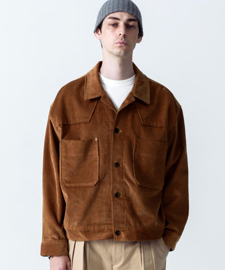 Stage Name Western Corduroy Oversized Trucker Jacket_Camel Brown