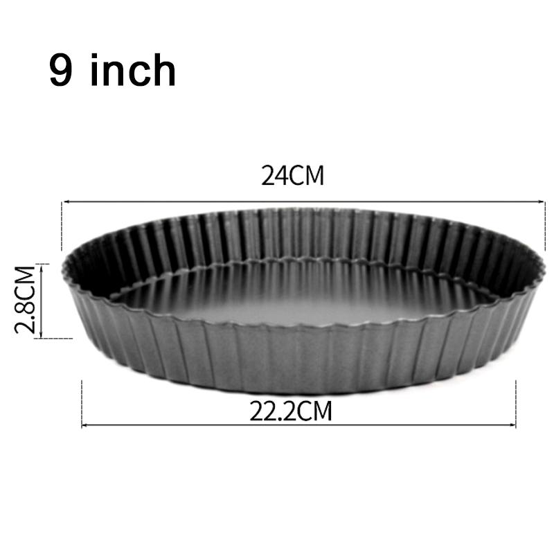 Pie Baking Mold Bottom Removable 4/6/8/9Inch Multiple Sizes Available Fluted Nonstick Bakeware for Tart Cake Quiche Desserts ZYF