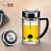 290ml Double Wall Glass Tea Infuser Mug with Handle