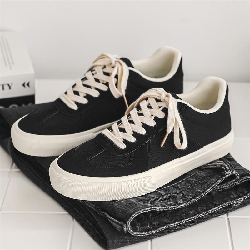

Spring new canvas shoes men s Korean version trend versatile student board shoes fashion leisure sports moral training shoes 1560 44 чорний