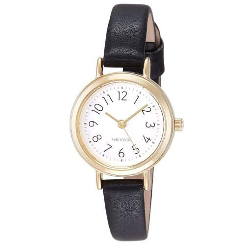 Fieldwork Pluie Small Analog Watch, Waterproof, Leather Strap, ST246Z-4, Women's, Black