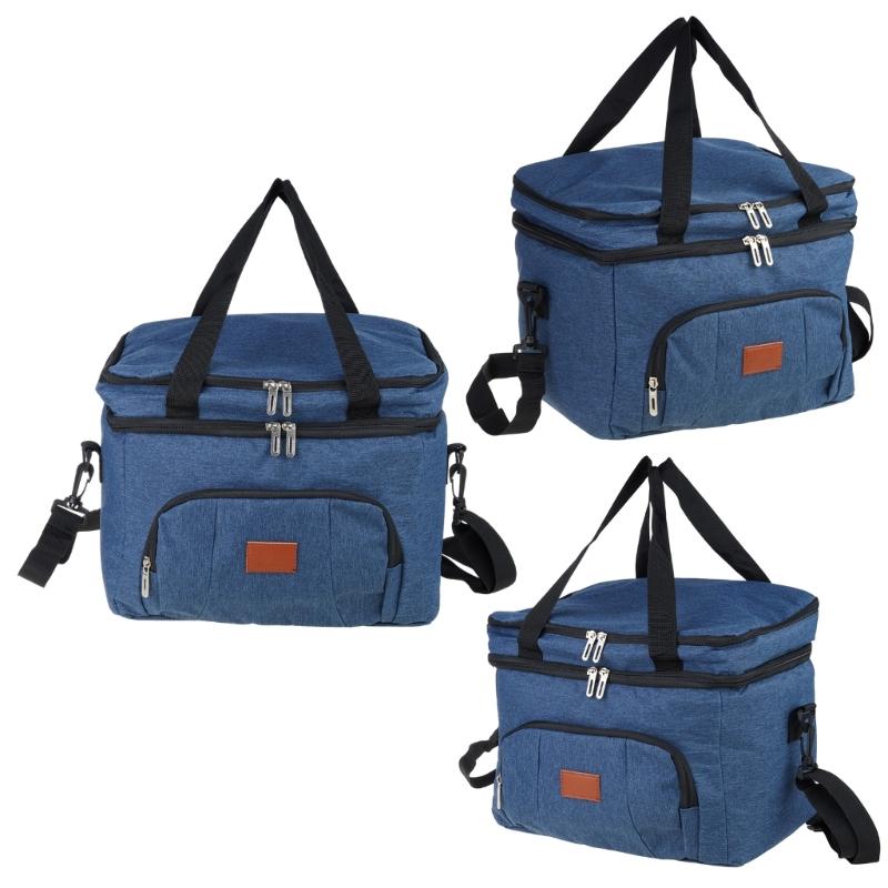 Large Capacity Outdoor Picnic Coolers Bag For Food Freshness Waterproof Oxfords Fabric Adjustable Shoulder Strap