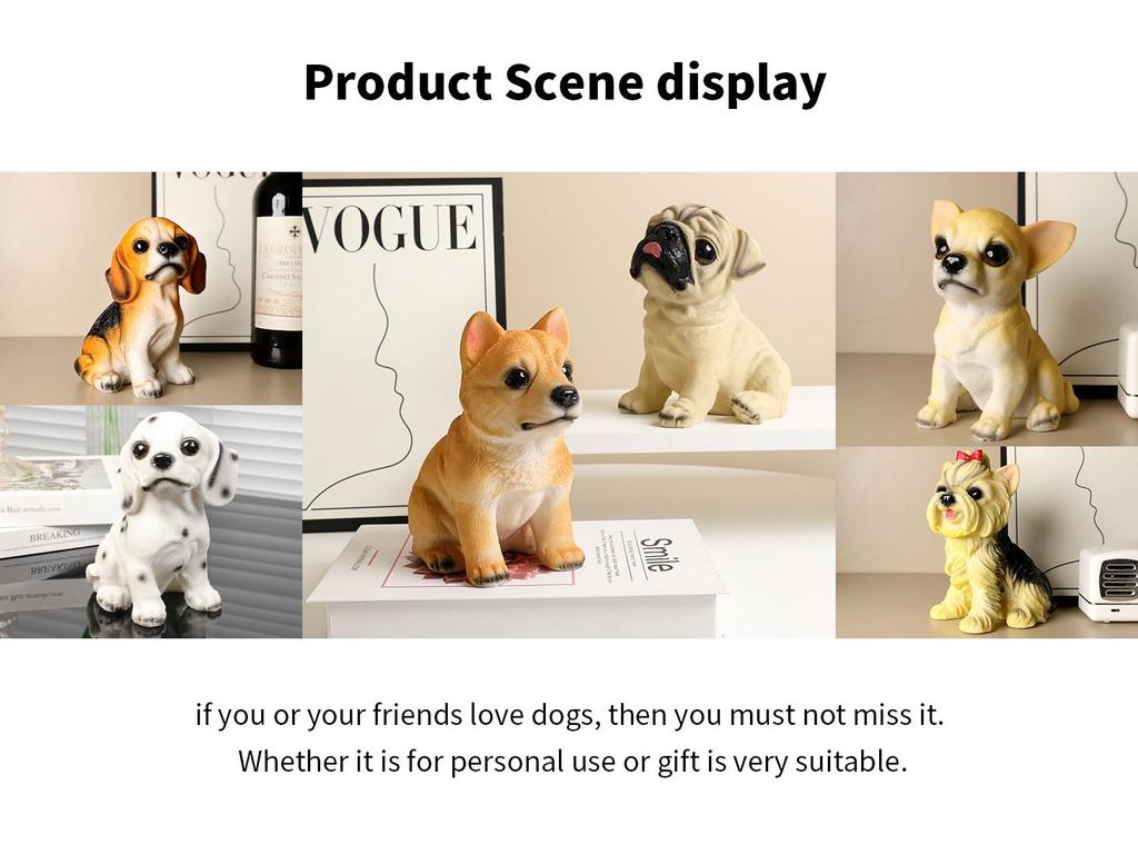 Resin Dog Figurine Basket - Home Decoration Ornament (Poodle, Myna, Bulldog)