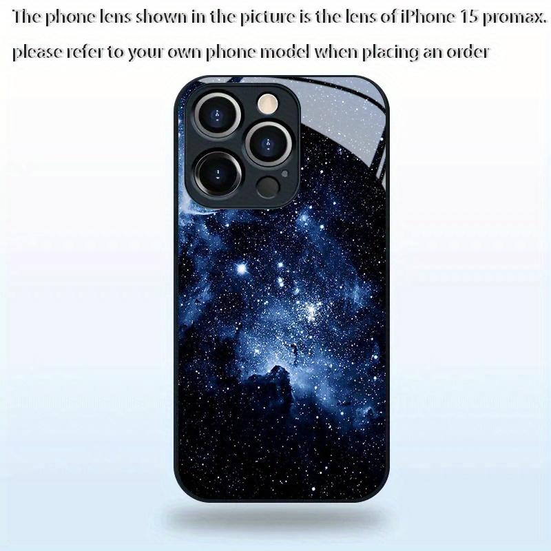 Sky and Galaxy Landscape Glass Phone Case Suitable for iPhone 17 16 15 14 13 12 11 Pro Max Plus Anti Drop and Anti Shock