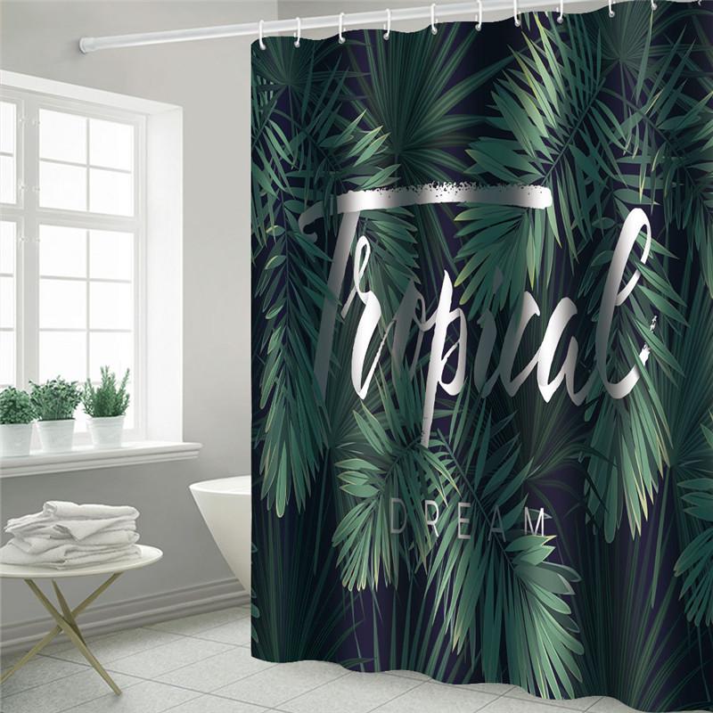 Waterproof Bath Curtains 100% Polyester Fabric Shower Curtain Thinking Elephant Printed Home Decoration Background Screen Decor