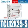Kompaktowy pneumatyczny wielotłoczkowy cylinder trójosiowy TCL (12/16/20/10-100S)