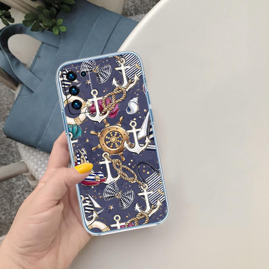 

PP1 Anchor Sailor Soft Shell Transparent Phone Case for Motorola Moto G7 G8 G9 G84 G85 G73 G24 G15 Z2 Play Power Plus Motorola Moto G8 Power