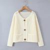 Women's Fashion Thick Knit Cardigan with Metal Buckle - Trendy European and American Style Sweater