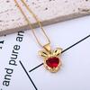 Fashion Gold Color Chain Red Crystal Heart Pendant Necklaces for Women Girls Valentine's Day Birthday Gifts High Quality