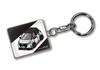 [MKJP] Custom Keychain, Base Black, for Nissan Note Aura, Nismo, and FE13, Silver