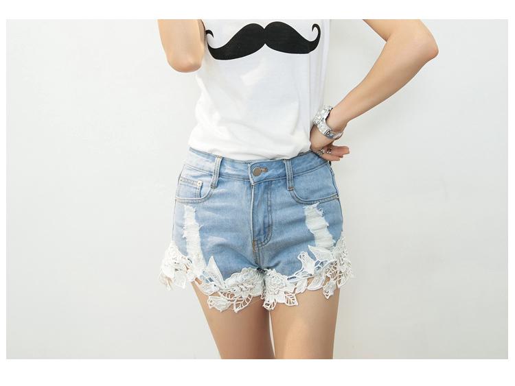 Hot Pants Vazados de Crochê de Renda Slimming Europeu Americano