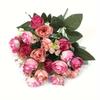 7 Forks 21 Heads Artificial Flower Silk Rose High Quality Christmas Wreath Wedding Bouquet Home Arrangement Vase bridal bouquets
