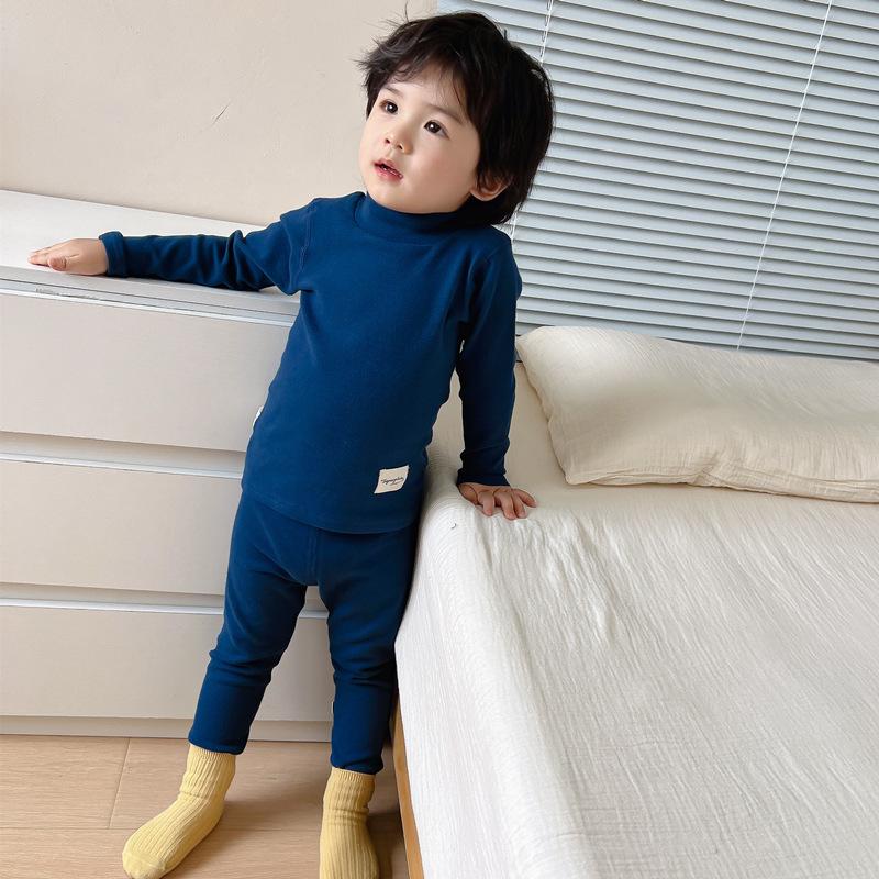 25 Styles Kids' Cotton Turtleneck Thermal Underwear Set for Fall/Winter - Boys & Girls