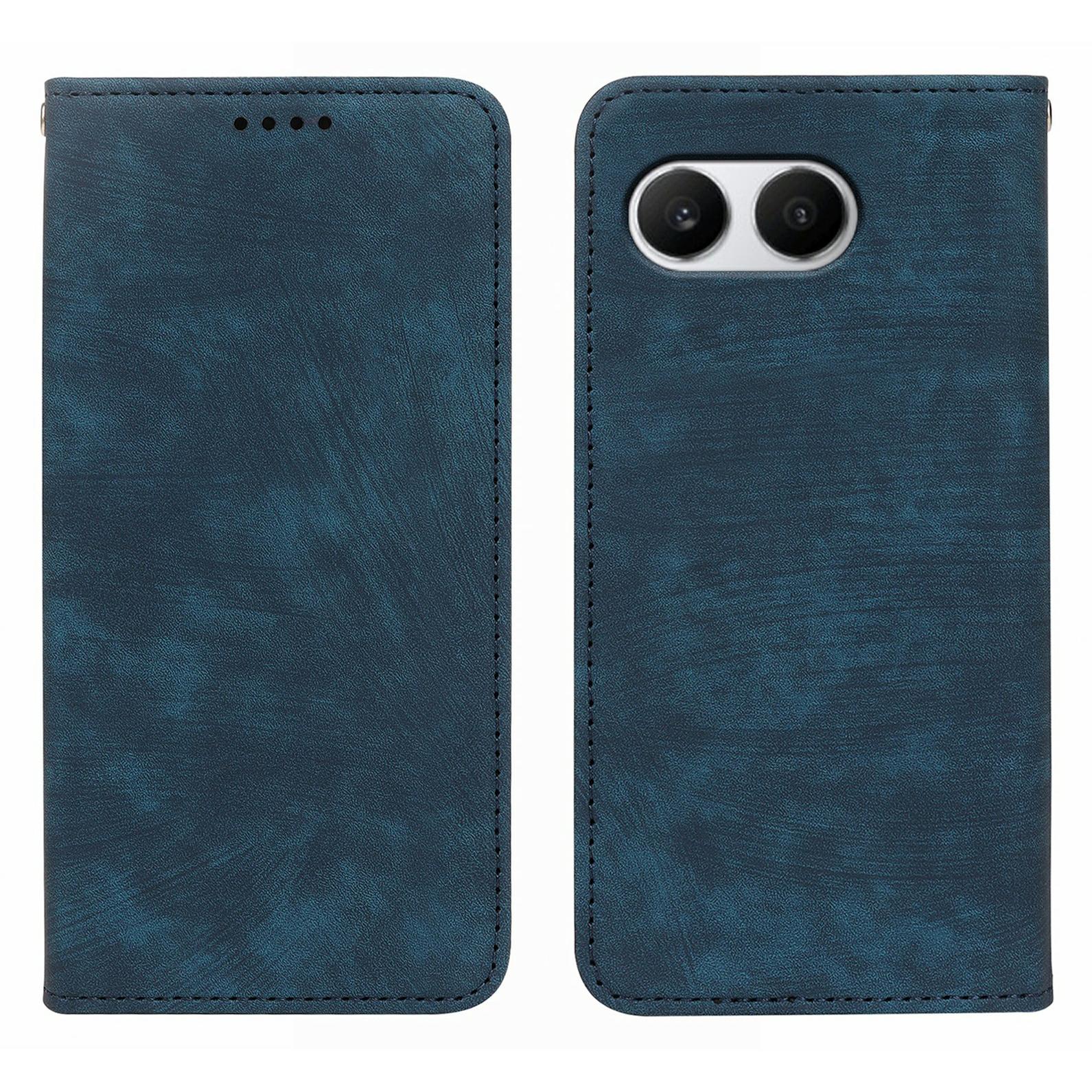 

Для OnePlus Nord 4 Чехол Сильный Магнитный Кожаный Кошелек Чехол для Телефона с Полосатой Текстурой Blue