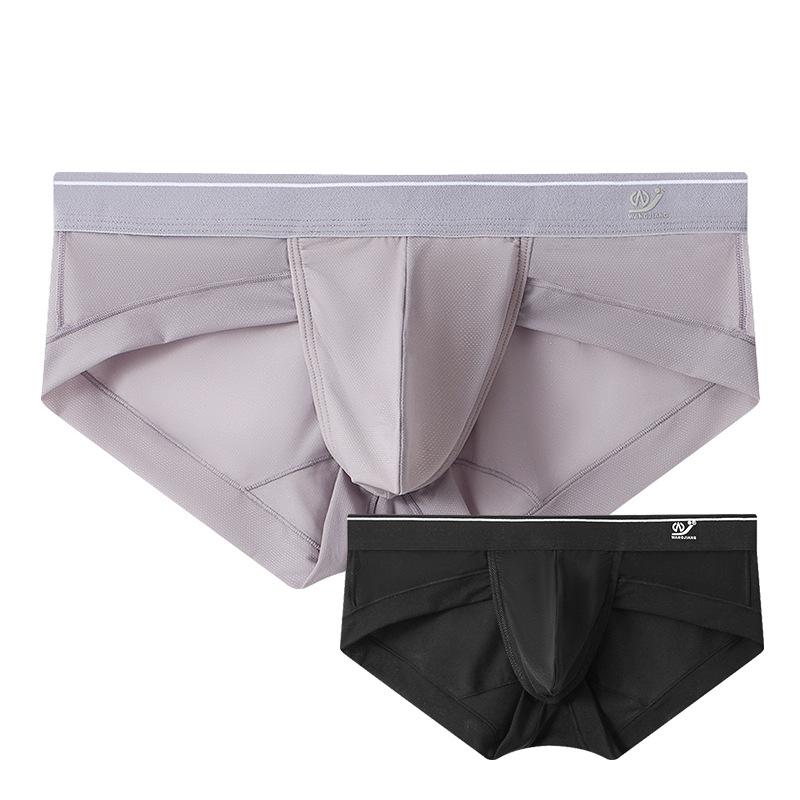 Men's 2025 Ultra-Thin Sexy Mesh Triangle Underwear - Breathable Ice Silk, Quick-Drying & Transparent.