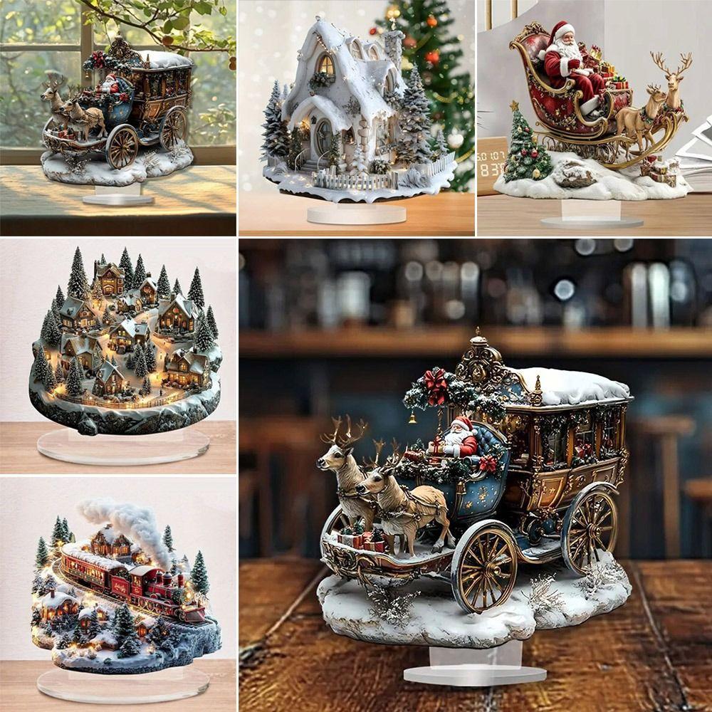 Creative Santa Claus Snowman Christmas Decoration New Year Multi-Scene Festival Decoration Xmas Table Ornament Home Office Decor