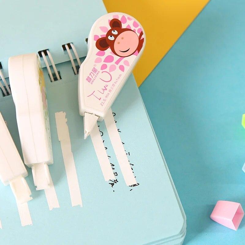 3 pezzi di simpatici animali Cartoom, nastro correttore da 3 m, materiale scolastico per ufficio di cancelleria