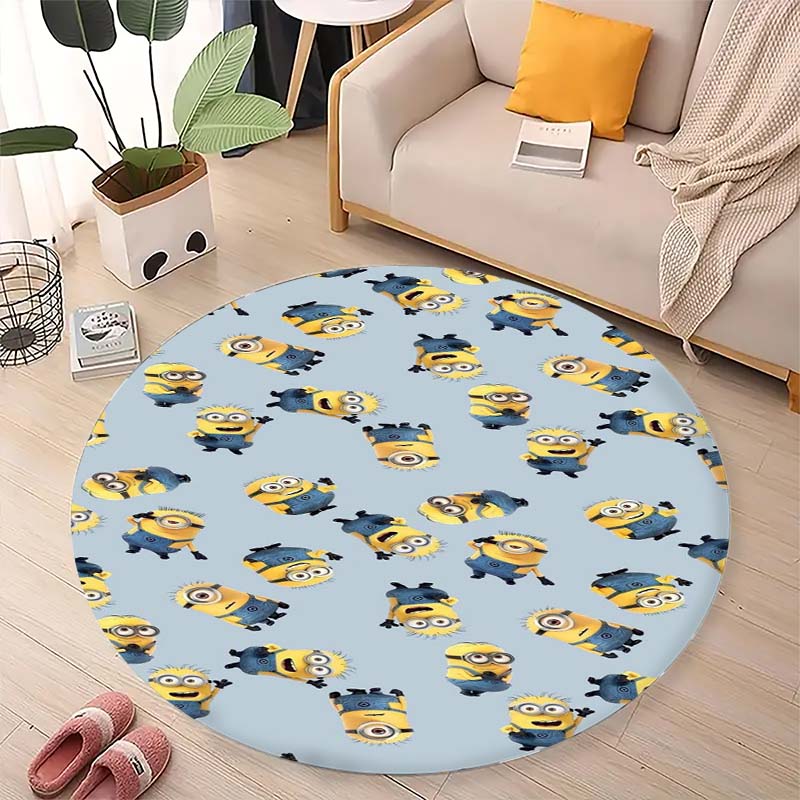 Classic Minions Circular Rug Lovely Character Pattern Round Floor Mat For Children Bedroom Living Room Home Decorative Carpet