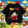Dragon Ball Kid Goku Monkey Tail Graphic Cotton T-Shirt, Boys Girls Harajuku Streetwear Anime Children Short Sleeve Tee